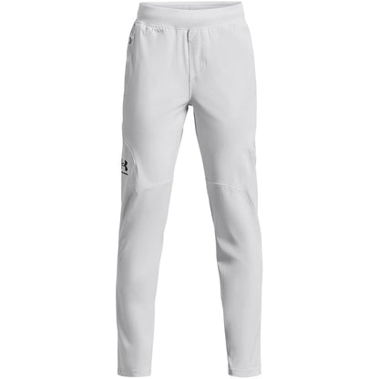 Halo Grey-Black - Front - Under Armour Boys Unstoppable Tracksuit Bottoms