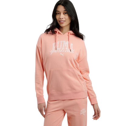 Pink - Lifestyle - Puma Womens-Ladies Overhead Hoodie