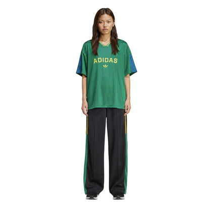 Black-Gold - Lifestyle - Adidas Womens-Ladies Tiro Nations 3 Stripes Wide Leg Trousers