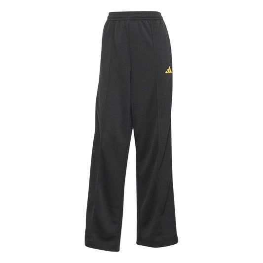 Black-Gold - Front - Adidas Womens-Ladies Tiro Nations 3 Stripes Wide Leg Trousers