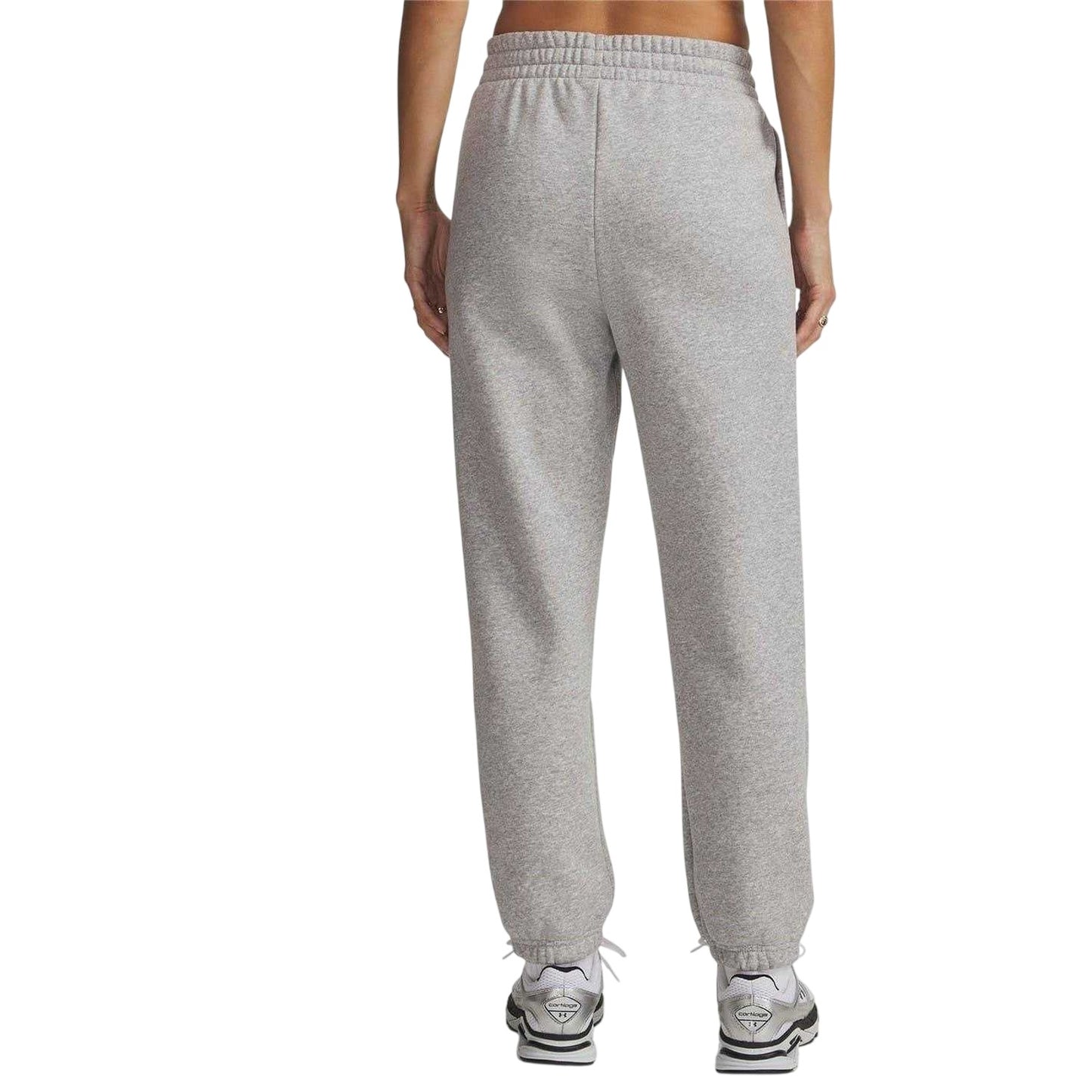Grey - Back - Under Armour Womens-Ladies Performance Fleece Tapered Tracksuit Bottoms