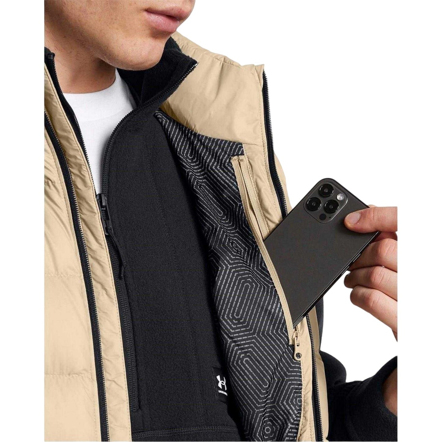 Brown - Side - Under Armour Mens Legend Down Filled Gilet