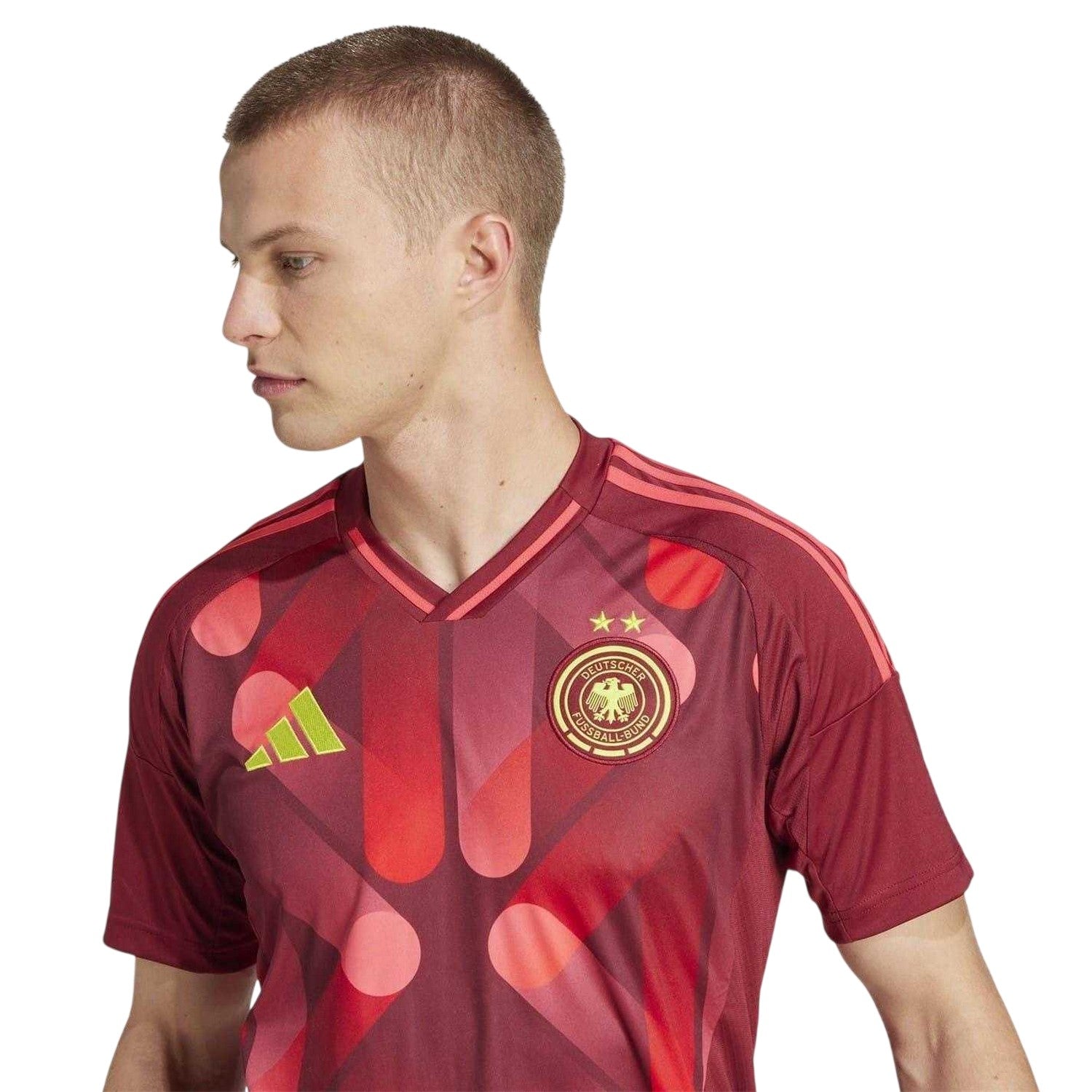 Burgundy - Side - Adidas Mens 2025 Germany DFB Away Jersey