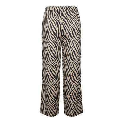 Black - Back - Vero Moda Womens-Ladies Lisa Zebra Print Wide Leg Trousers