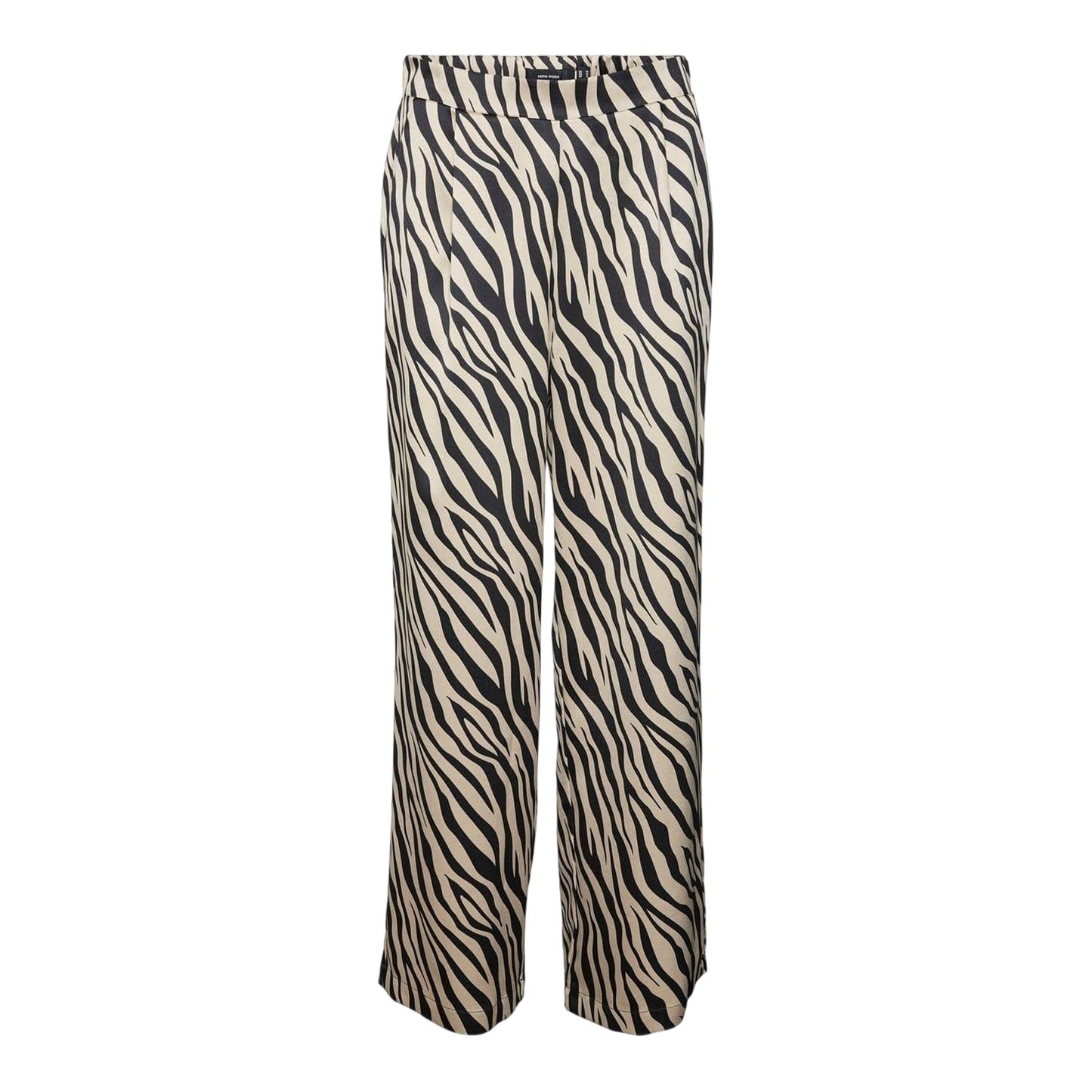 Black - Front - Vero Moda Womens-Ladies Lisa Zebra Print Wide Leg Trousers