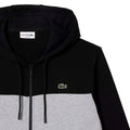 Black-Grey - Side - Lacoste Mens Colour Block Full Zip Hoodie