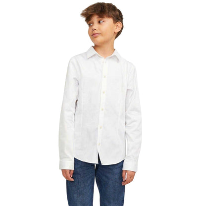 White - Front - Jack And Jones Boys Parma Long-Sleeved Shirt