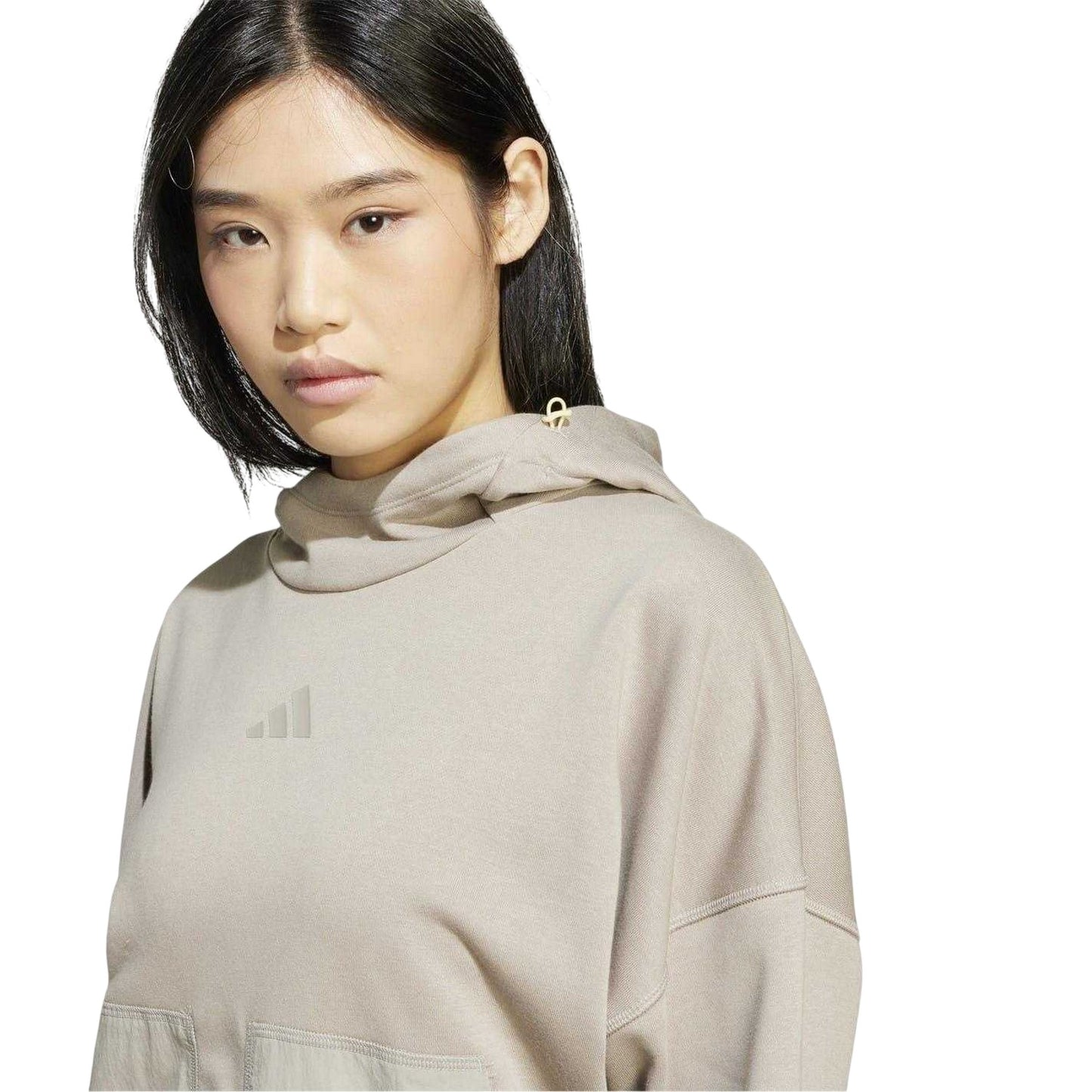 Natural Beige - Side - Adidas Womens-Ladies City Escape Stretch Hoodie