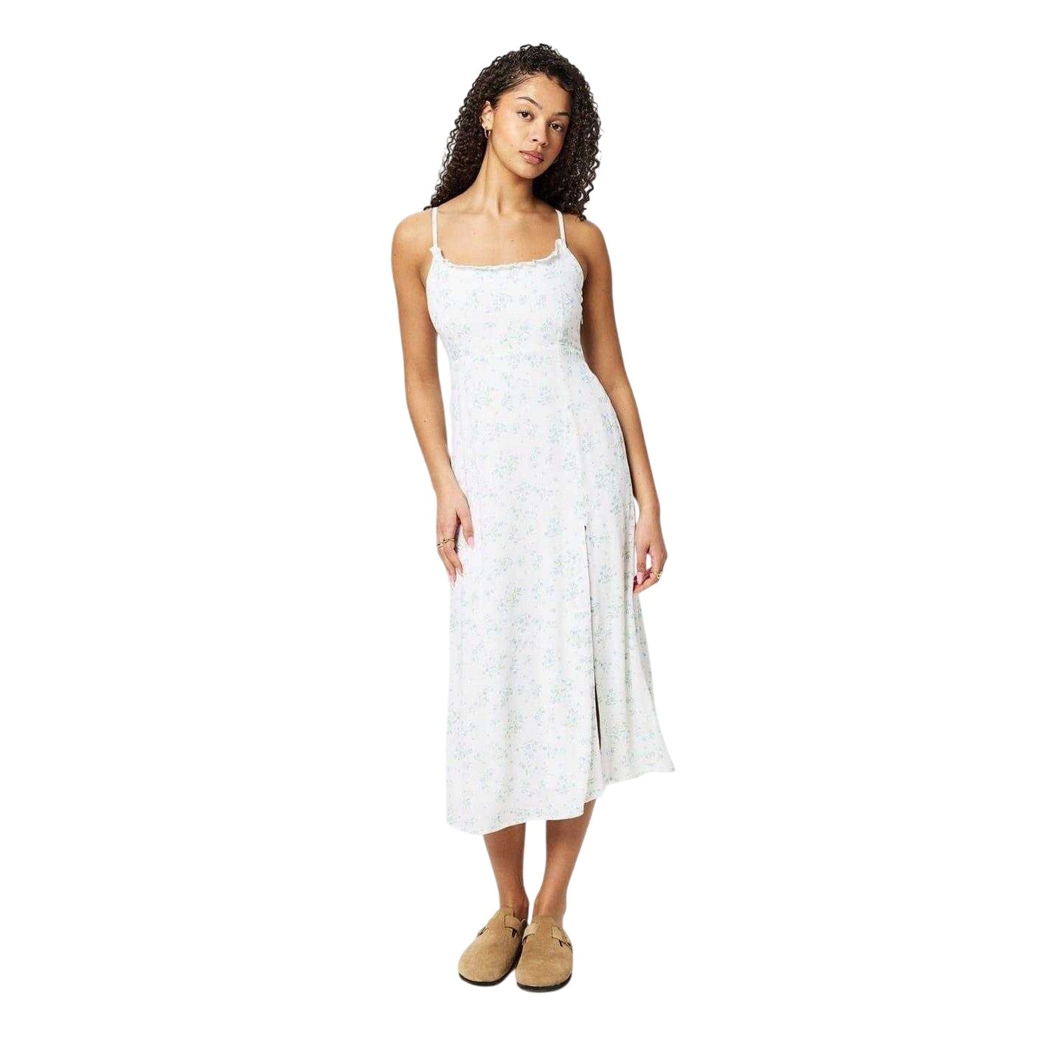 White-Blue - Lifestyle - Jack Wills Womens-Ladies Floral Square Neck Slip Dress
