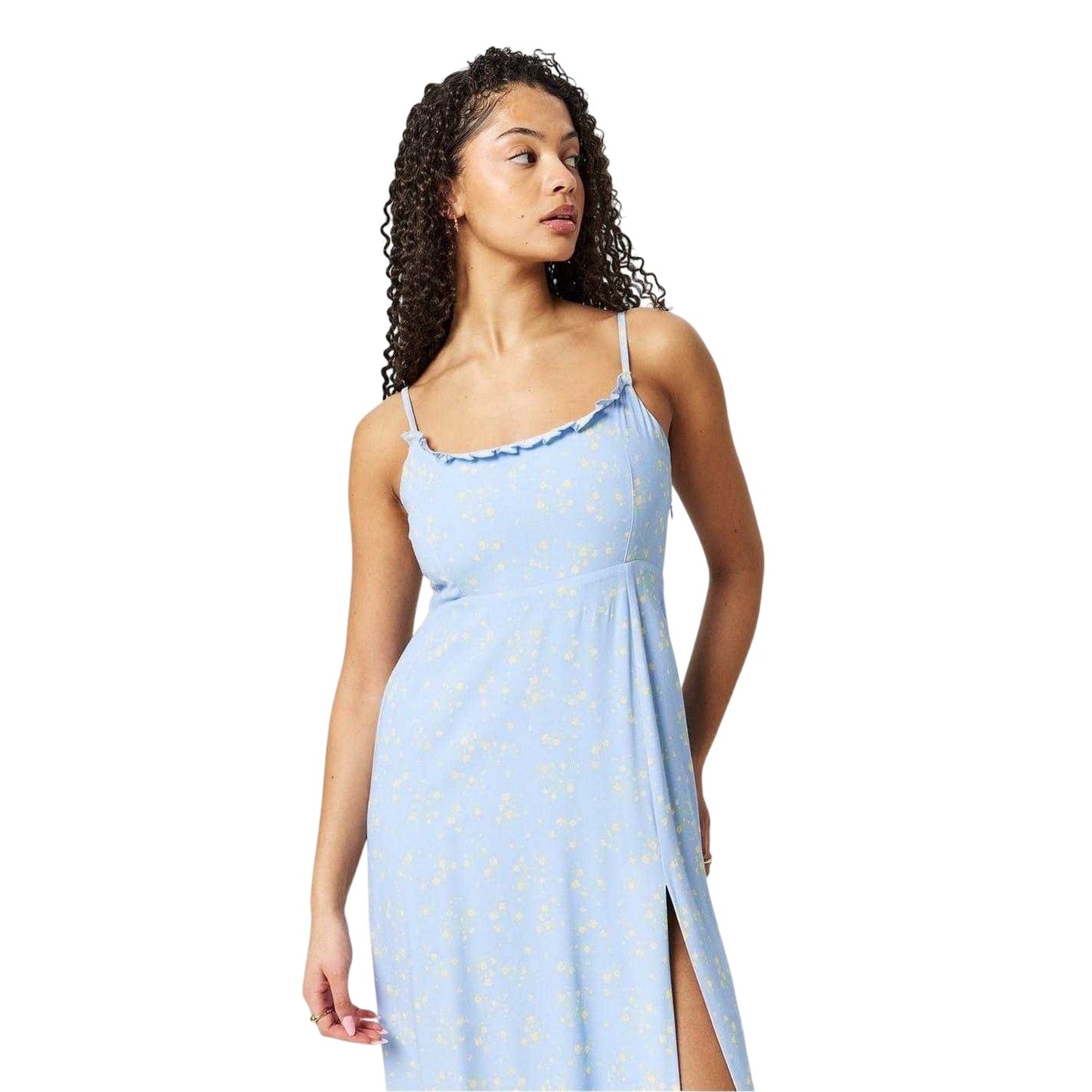 Blue-Yellow - Side - Jack Wills Womens-Ladies Floral Square Neck Slip Dress