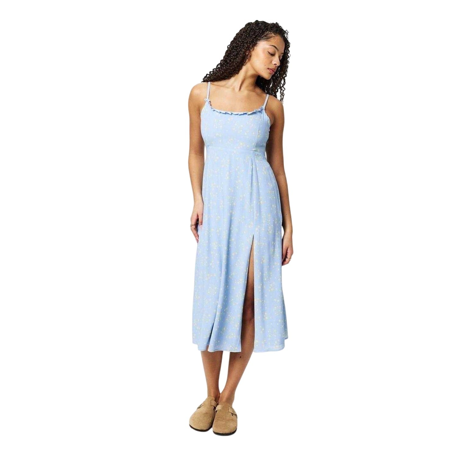 Blue-Yellow - Lifestyle - Jack Wills Womens-Ladies Floral Square Neck Slip Dress