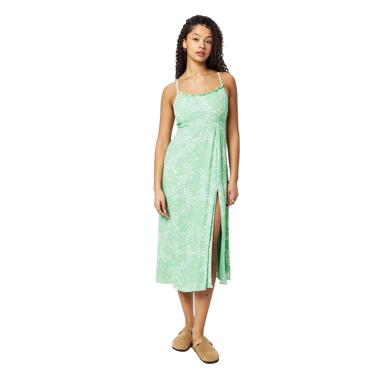 Green - Lifestyle - Jack Wills Womens-Ladies Floral Square Neck Slip Dress