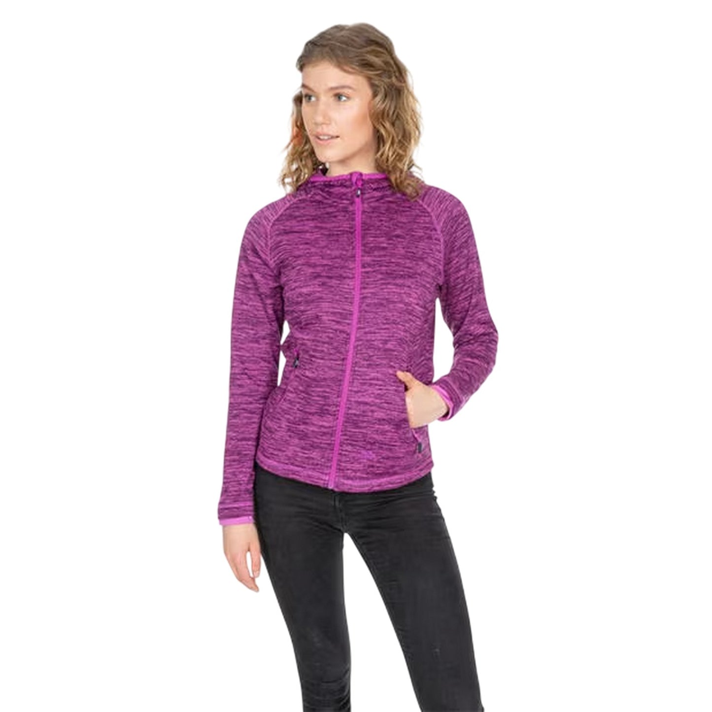 Purple Melange - Pack Shot - Trespass Womens-Ladies Melange Full Zip Hoodie