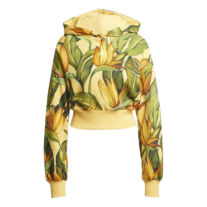 Spark-Gold-Green - Front - Adidas Womens-Ladies Farm Rio Hoodie