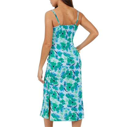 Green-Blue - Back - Brave Soul Womens-Ladies Floral Spaghetti Strap Midi Dress