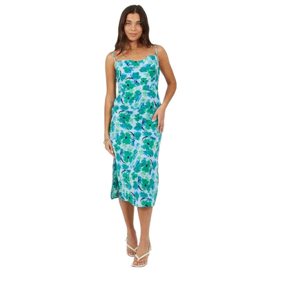 Green-Blue - Lifestyle - Brave Soul Womens-Ladies Floral Spaghetti Strap Midi Dress