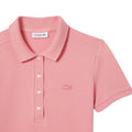 Pink - Side - Lacoste Womens-Ladies Mini Pique Stretch Slim Polo Shirt