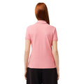 Pink - Back - Lacoste Womens-Ladies Mini Pique Stretch Slim Polo Shirt