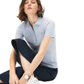 Blue - Lifestyle - Lacoste Womens-Ladies Mini Pique Stretch Slim Polo Shirt