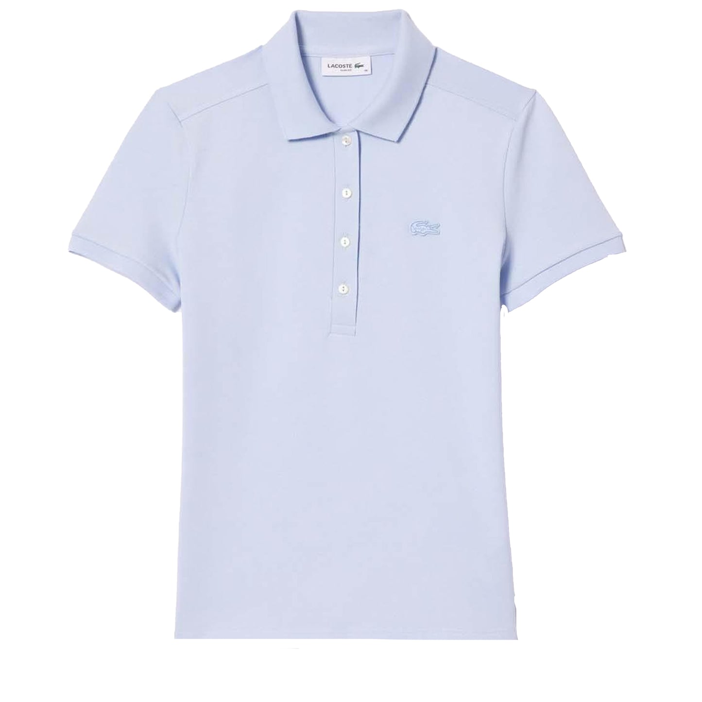 Blue - Front - Lacoste Womens-Ladies Mini Pique Stretch Slim Polo Shirt