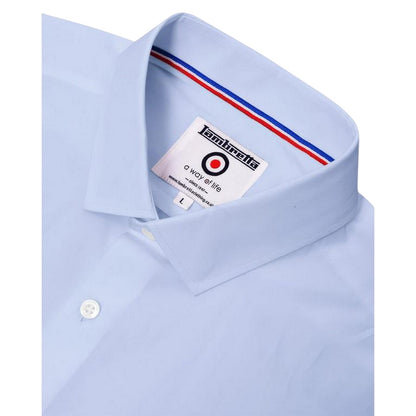 Sky Blue - Back - Lambretta Mens Regular Long-Sleeved Formal Shirt