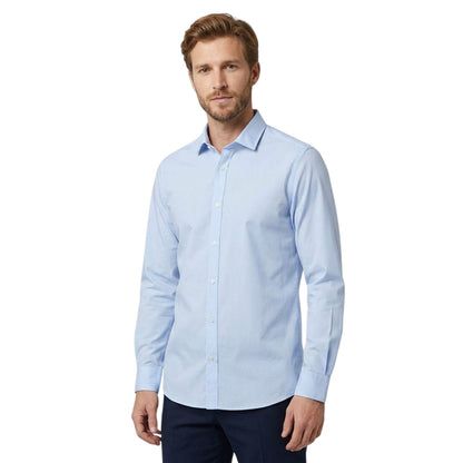 Sky Blue - Pack Shot - Lambretta Mens Regular Long-Sleeved Formal Shirt