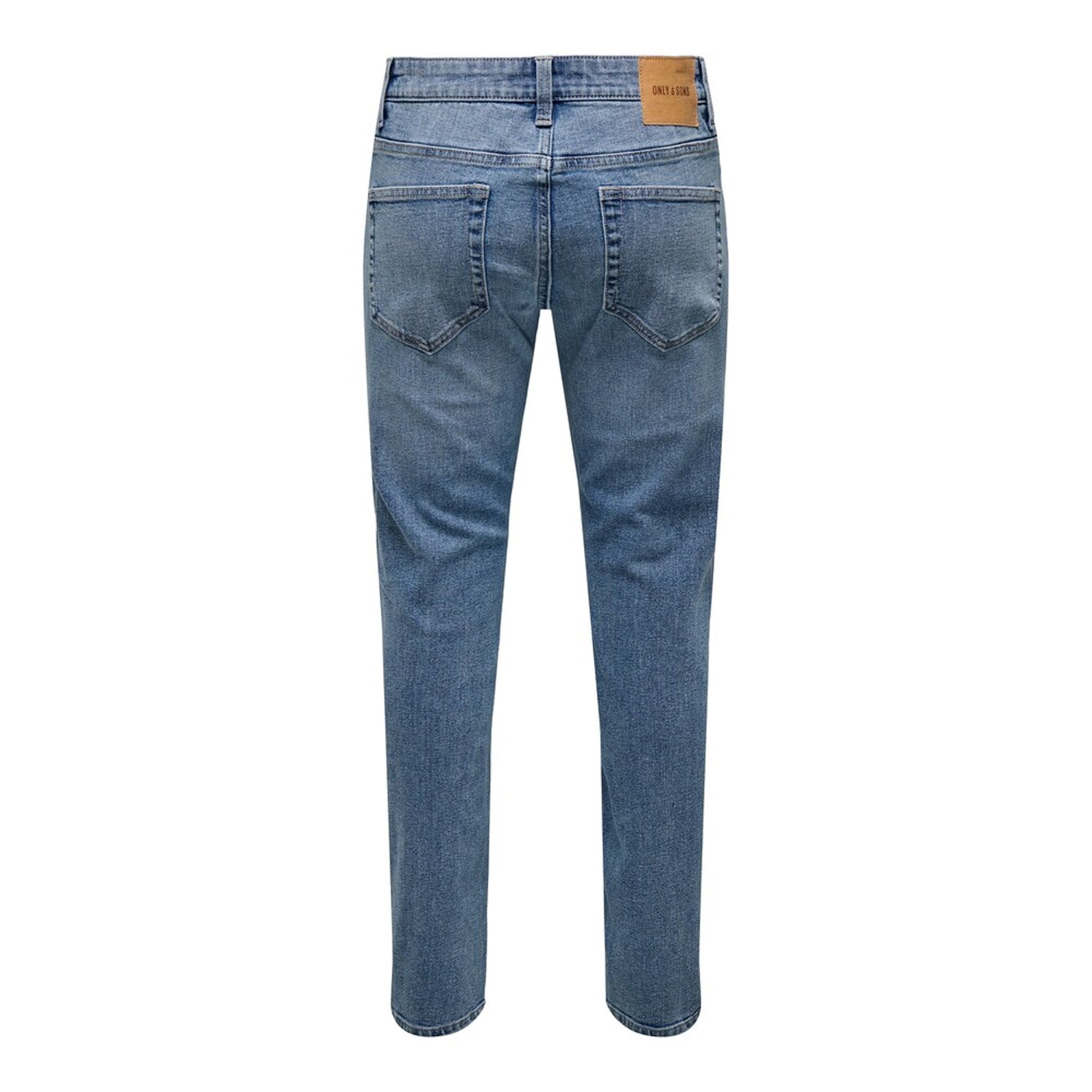 Light Denim Blue - Back - Only and Sons Mens Light Wash Slim Jeans