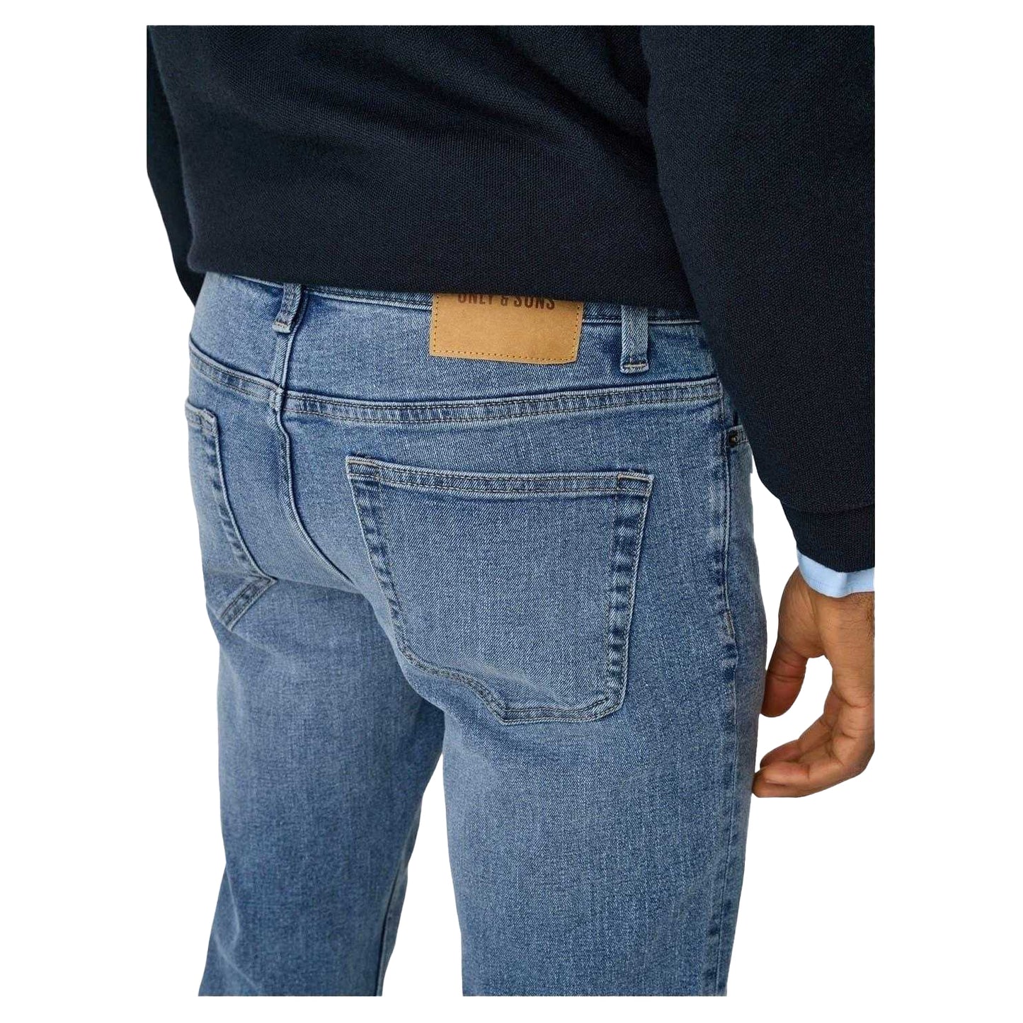 Light Denim Blue - Lifestyle - Only and Sons Mens Light Wash Slim Jeans