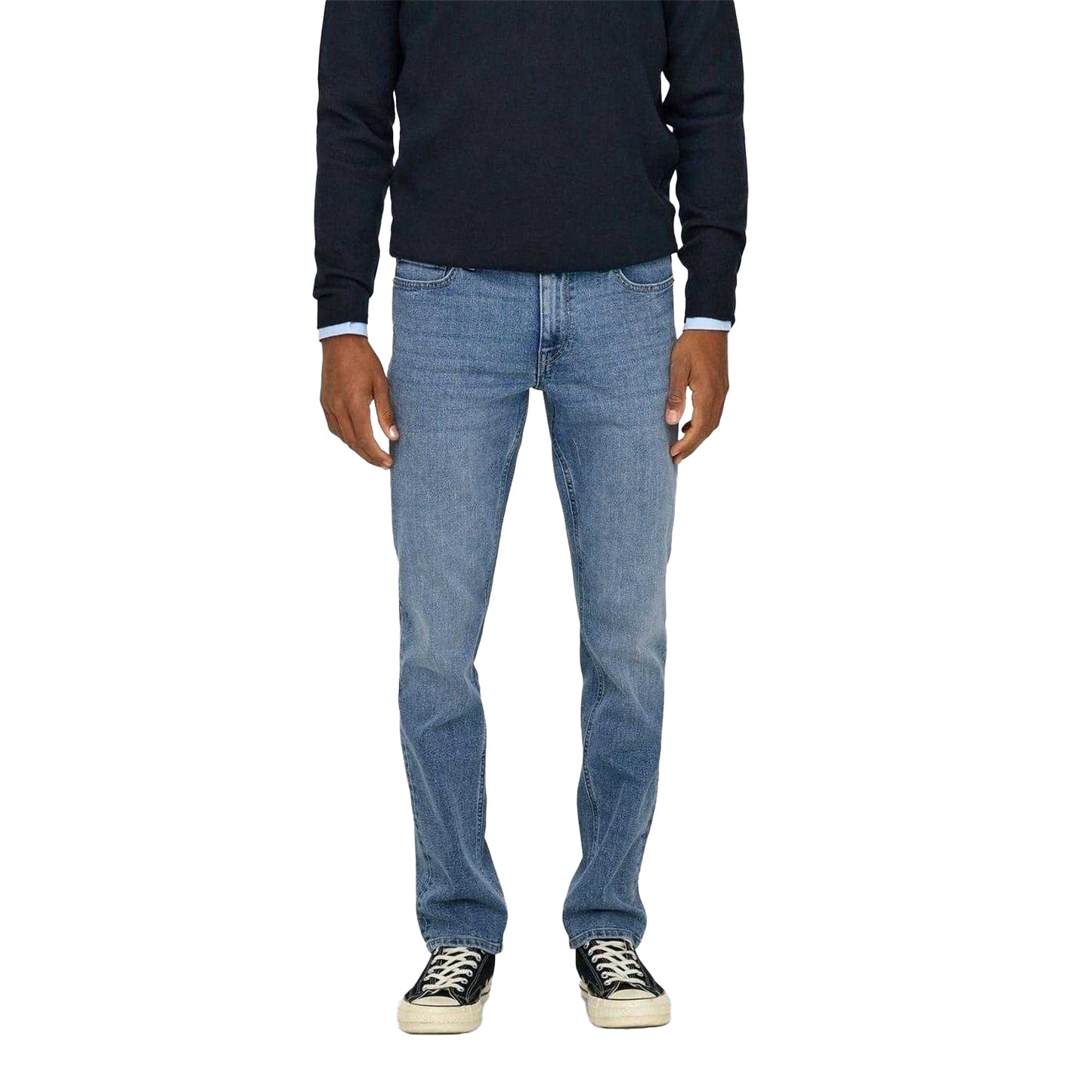 Light Denim Blue - Pack Shot - Only and Sons Mens Light Wash Slim Jeans