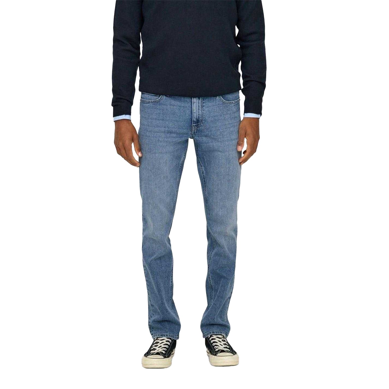 Light Denim Blue - Pack Shot - Only and Sons Mens Light Wash Slim Jeans