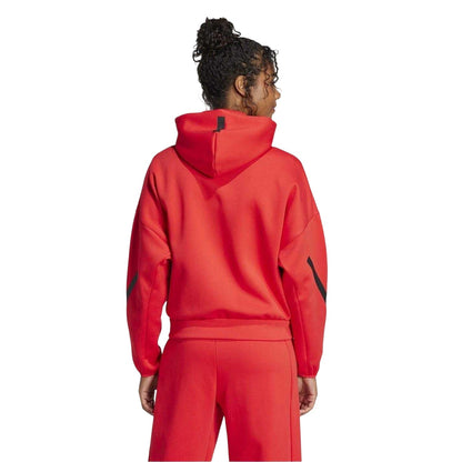 Ruby Red - Back - Adidas Womens-Ladies Z.N.E. Full Zip Hoodie