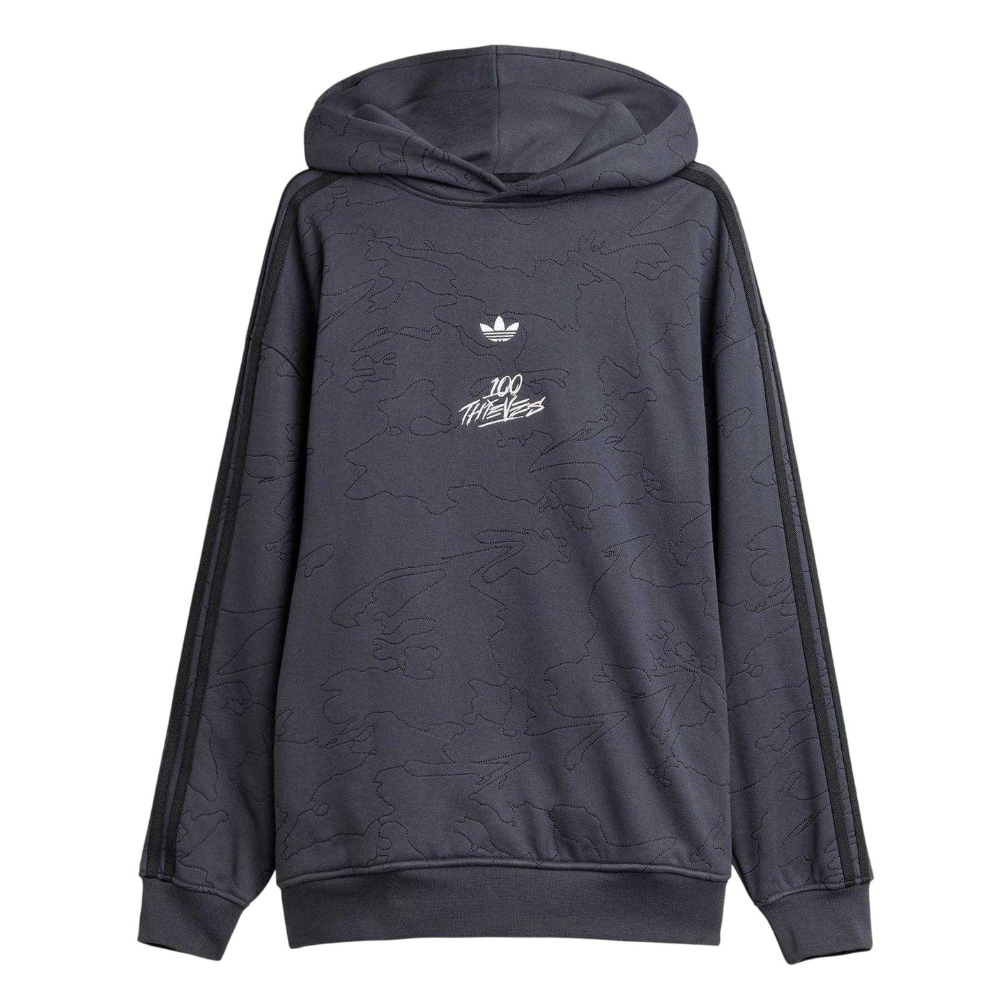 Carbon - Front - Adidas Mens Originals 100 Thieves Hoodie