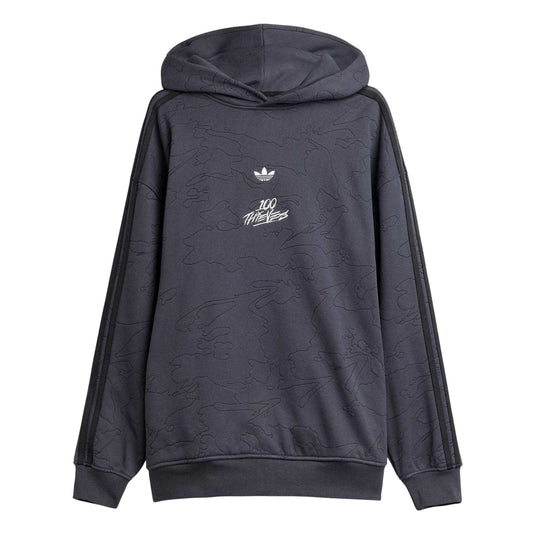Carbon - Front - Adidas Mens Originals 100 Thieves Hoodie