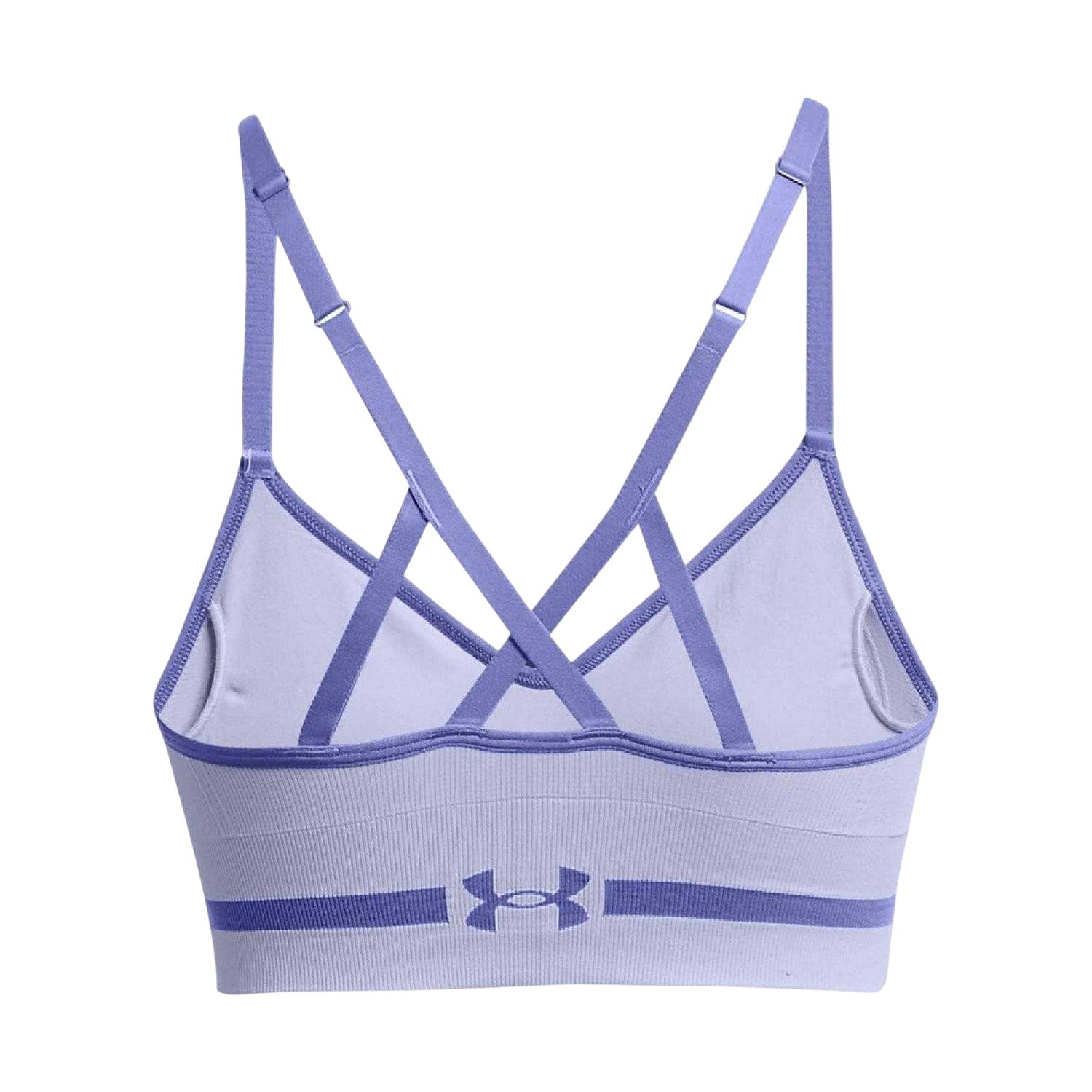Purple - Back - Under Armour Womens-Ladies Low Long Sports Bra