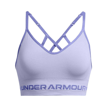 Purple - Front - Under Armour Womens-Ladies Low Long Sports Bra