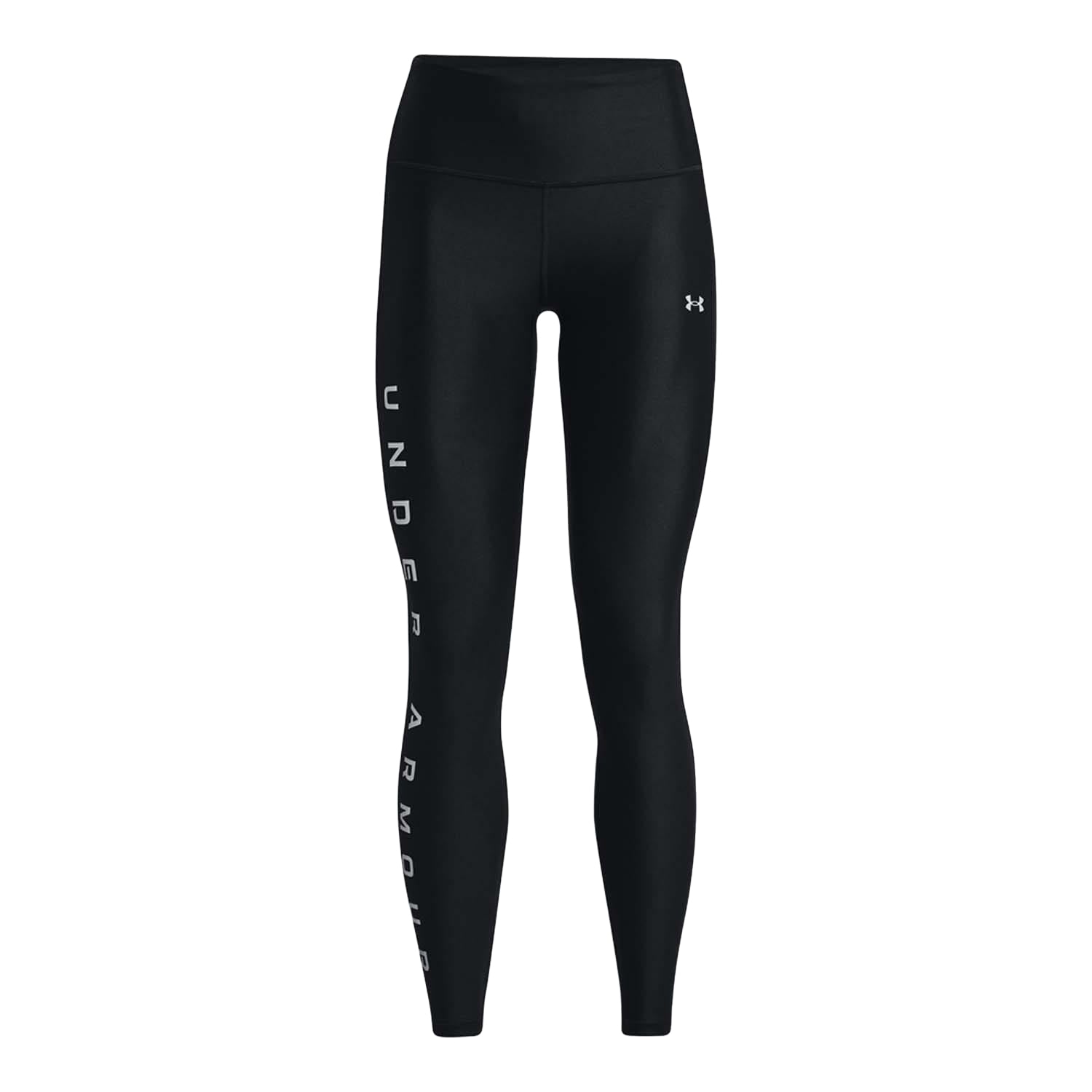 Black - Front - Under Armour Womens-Ladies HeatGear Reflective Leggings