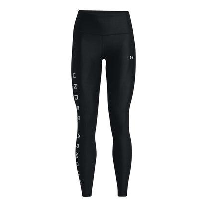 Black - Front - Under Armour Womens-Ladies HeatGear Reflective Leggings