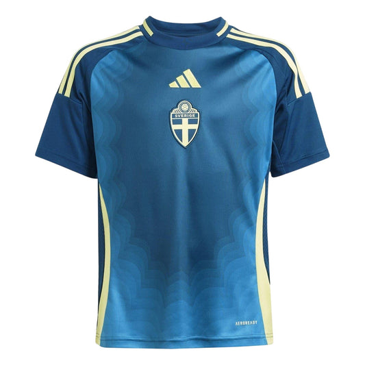 Marine - Front - Adidas Childrens-Kids 25-26 Sweden FA Away Shirt