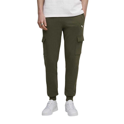 Olive - Side - Puma Mens Cotton Logo Sweatpants