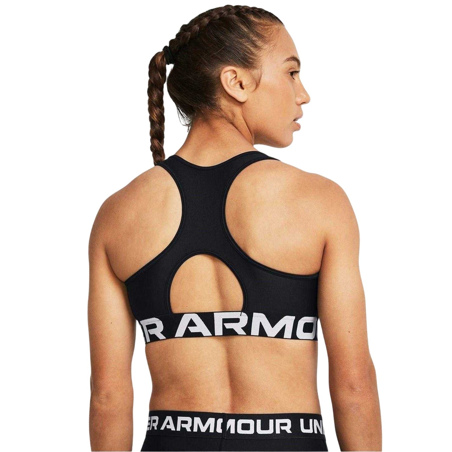 Black - Back - Under Armour Womens-Ladies HeatGear Sports Bra