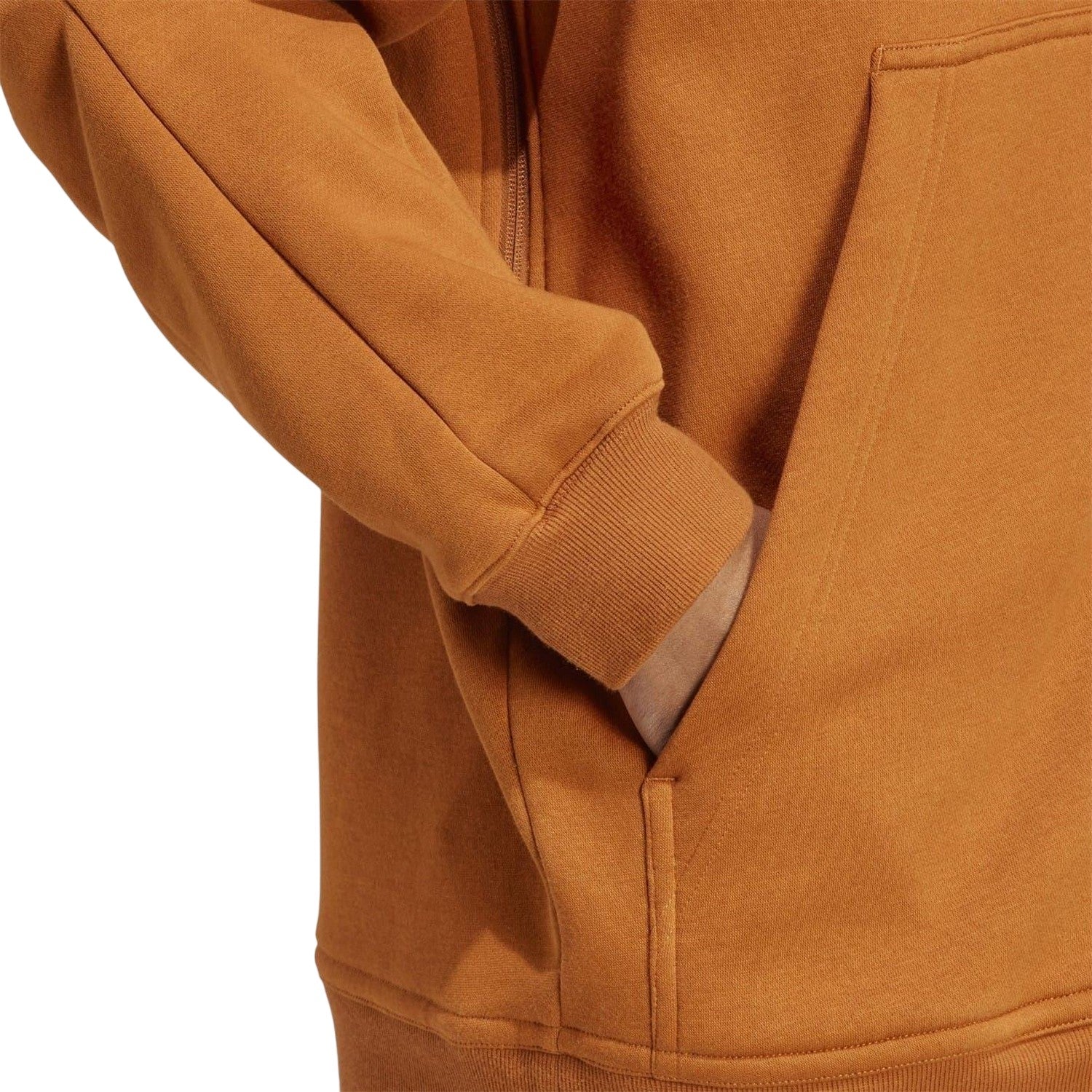 Dark Caramel Marl - Side - Adidas Womens-Ladies Oversized Drop Sleeve Full Zip Hoodie