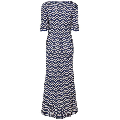 Blue - Front - Nobody´s Child Womens-Ladies Chevron Scoop Neck Short-Sleeved T-Shirt Dress