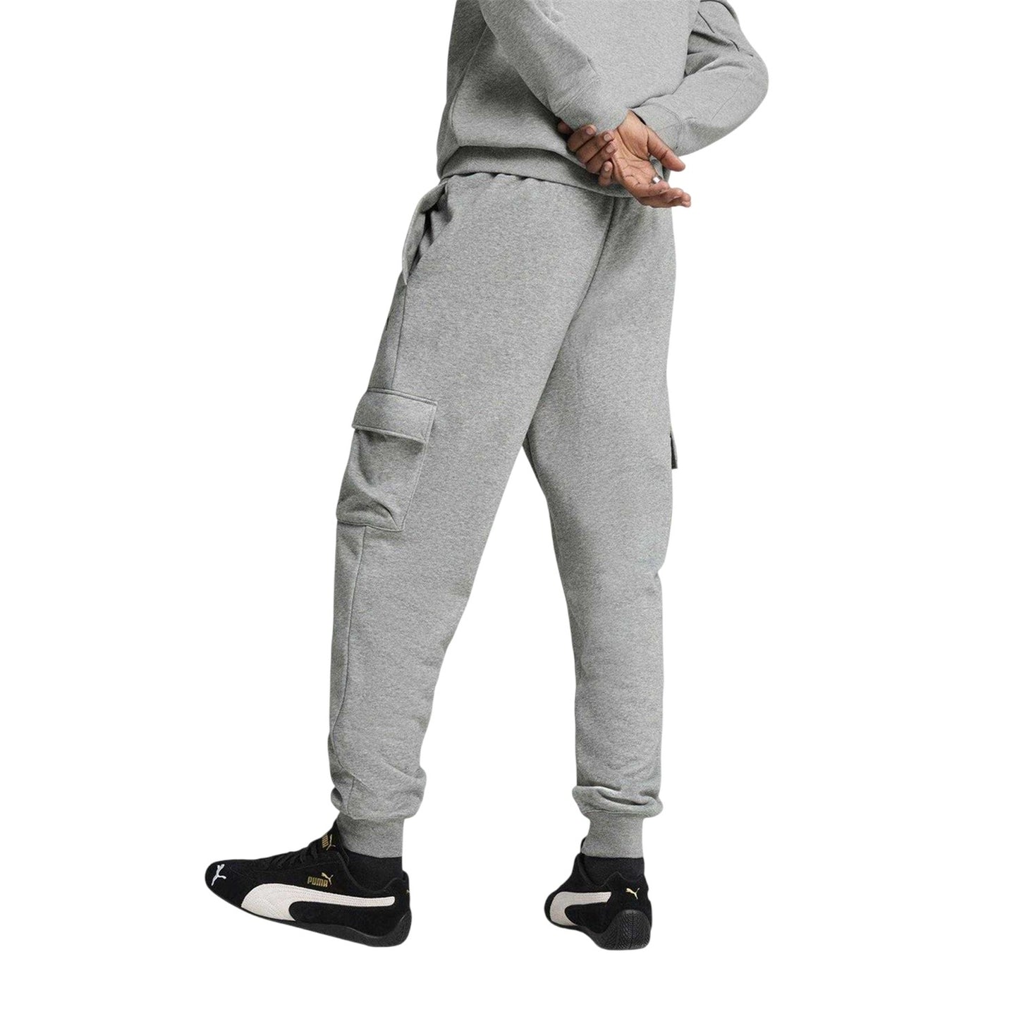 Grey - Lifestyle - Puma Mens Fleece Logo Cargo Trousers