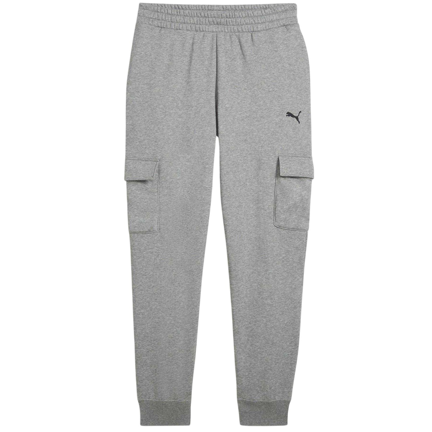 Grey - Front - Puma Mens Fleece Logo Cargo Trousers