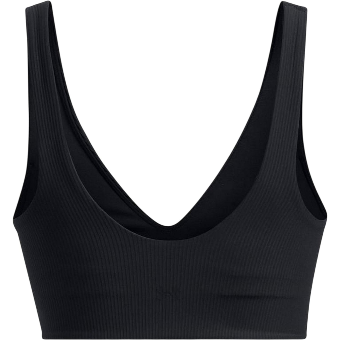 Black - Back - Under Armour Womens-Ladies Ribbed V Neck Bralette
