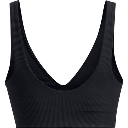 Black - Back - Under Armour Womens-Ladies Ribbed V Neck Bralette