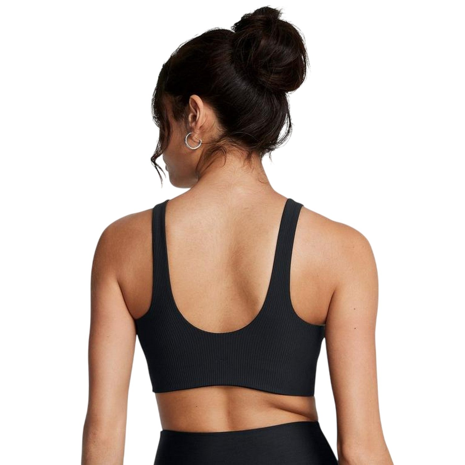 Black - Pack Shot - Under Armour Womens-Ladies Ribbed V Neck Bralette