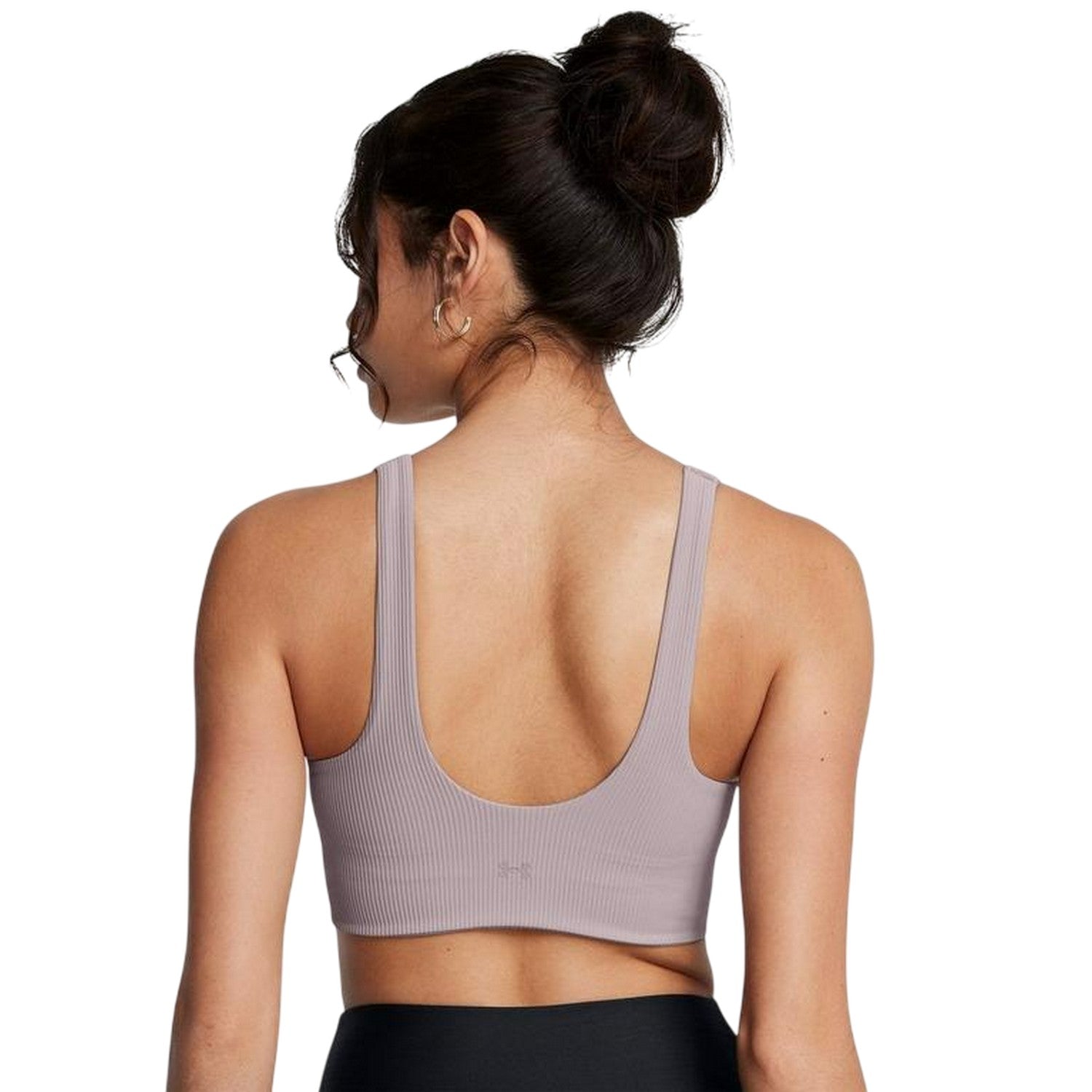 Grey - Pack Shot - Under Armour Womens-Ladies Ribbed V Neck Bralette