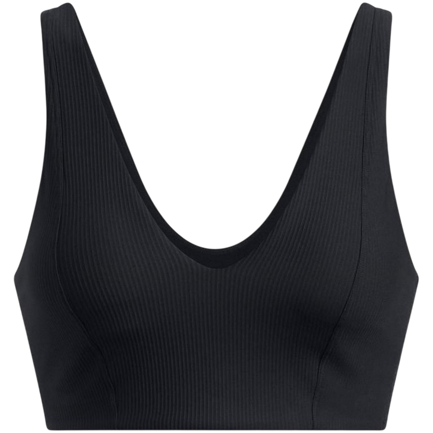 Black - Front - Under Armour Womens-Ladies Ribbed V Neck Bralette