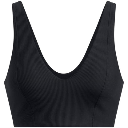 Black - Front - Under Armour Womens-Ladies Ribbed V Neck Bralette